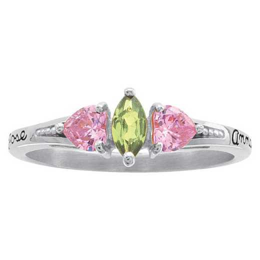Ladies’ Marquis and Heart Birthstone Promise Ring: Heart’s Embrace